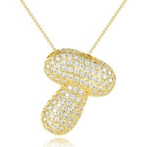 Luxurious Laser-Engraved Initial Necklace - Personalized Gift with 135 CZs